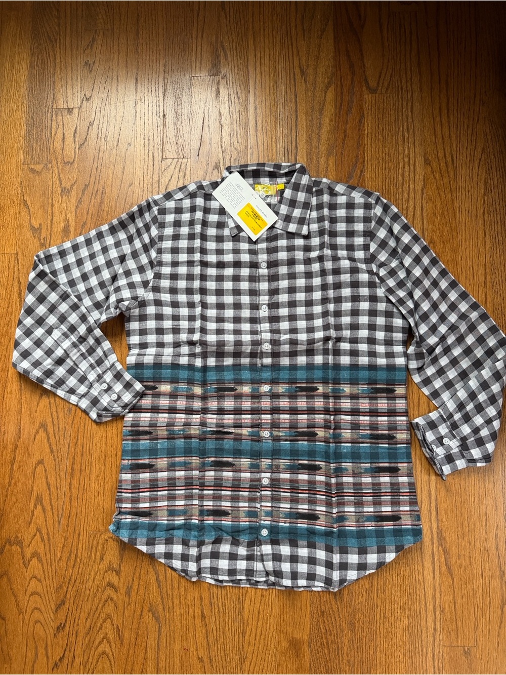 Roller Rabbit Classic Black & White Check Plaid Gingham Mens Shirt Large L